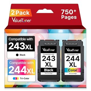 PG243XL CL244XL Ink Compatible Replacement for Canon 243 and 244 Ink Cartridges for Canon Ink 245 and 246 Work with Pixma MX490 MG2522 MX492 MG2520 TR4520 TR4522 TS202 TS3122 TS 3322(1Black, 1Color) - Amazon product rated Grade A
