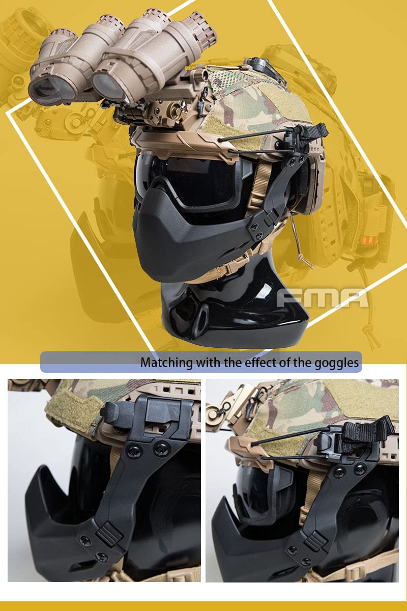 FMA Maschera protettiva tattica casco pieghevole mezza maschera