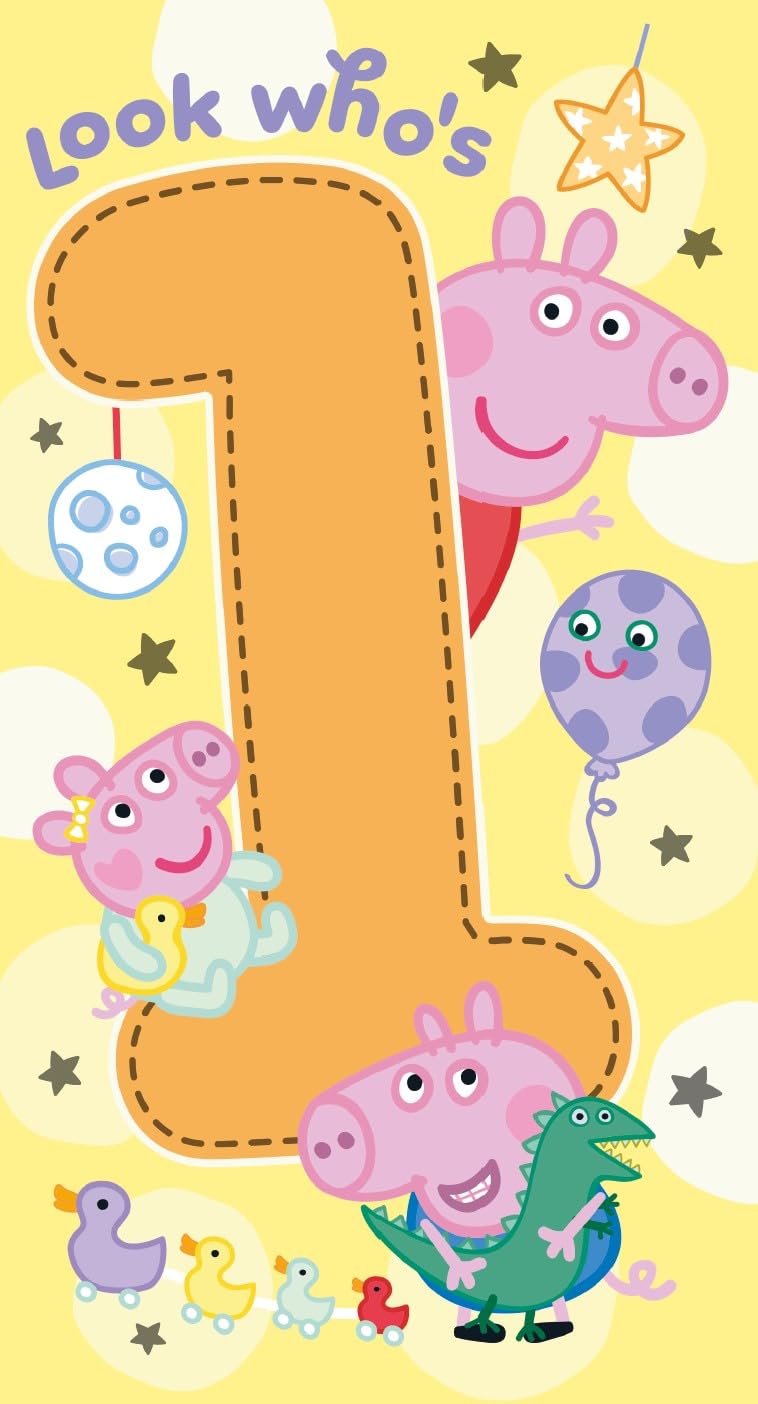 Peppa Pig Birthday Card, Age 1-1st Birthday Card