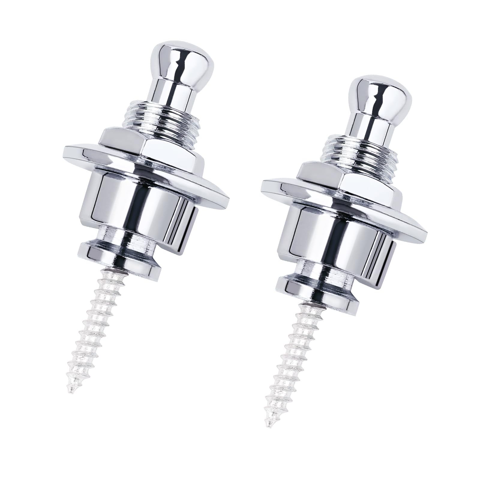 Banworks Quick-Release Locking Strap Buttons Security Straplocks for Acoustic/Electric Guitars Bass Pack of 2 JT/DSBDK-01 Chrome