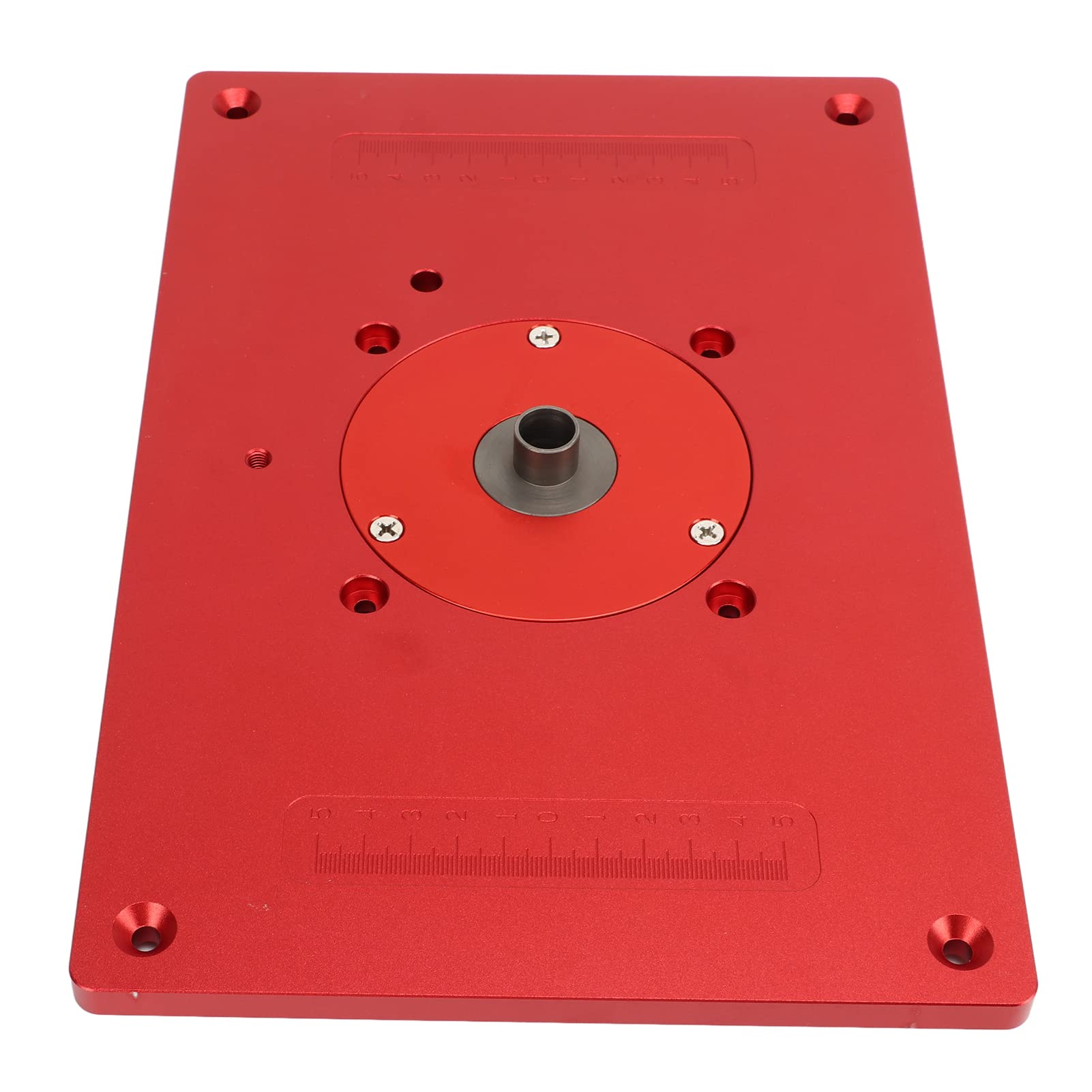 Placa de Inserción de Mesa Enrutadora de Aluminio Duradera con Múltiples Orificios para Tornillos de Montaje para un Uso Eficiente de la Carpintería 11,8x7,9 Pulgadas