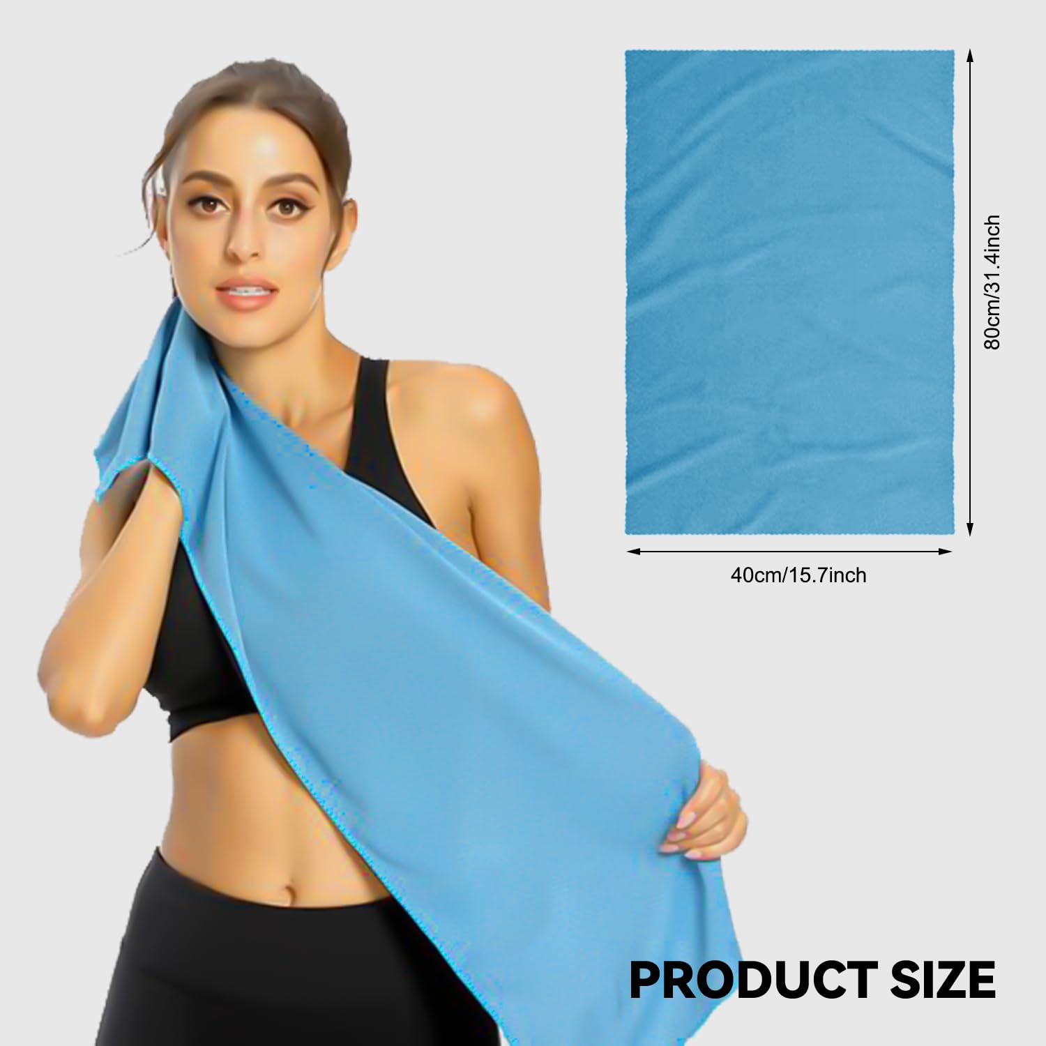 Confezione 3 Asciugamani Sportivi In Microfibra | 71x34,5 Cm | Asciugatura Rapida E Assorbente | Con Passante | Viola, Caffè, Blu