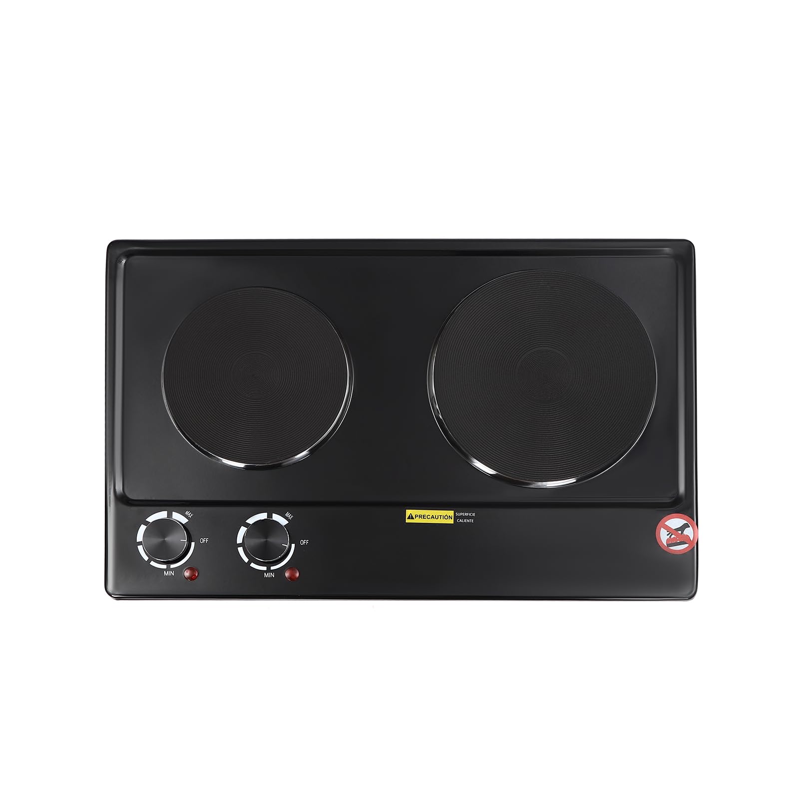 Plaque de Cuisson Gaz 2 feuxs électrique,6 Engrenages de réglage de la température Plaque Induction 2 Feux Portable pour cuisines domestiques appartements restaurants terrains de camping