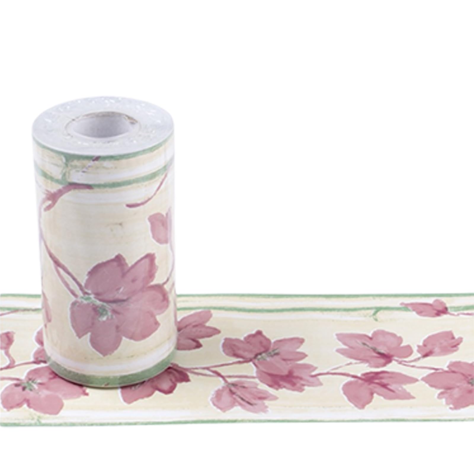 Fjqfhh Pink Baseboard Skirting Border, Floral Pattern Self-Adhesive Skirting Line 10Cmx10m(Pink)