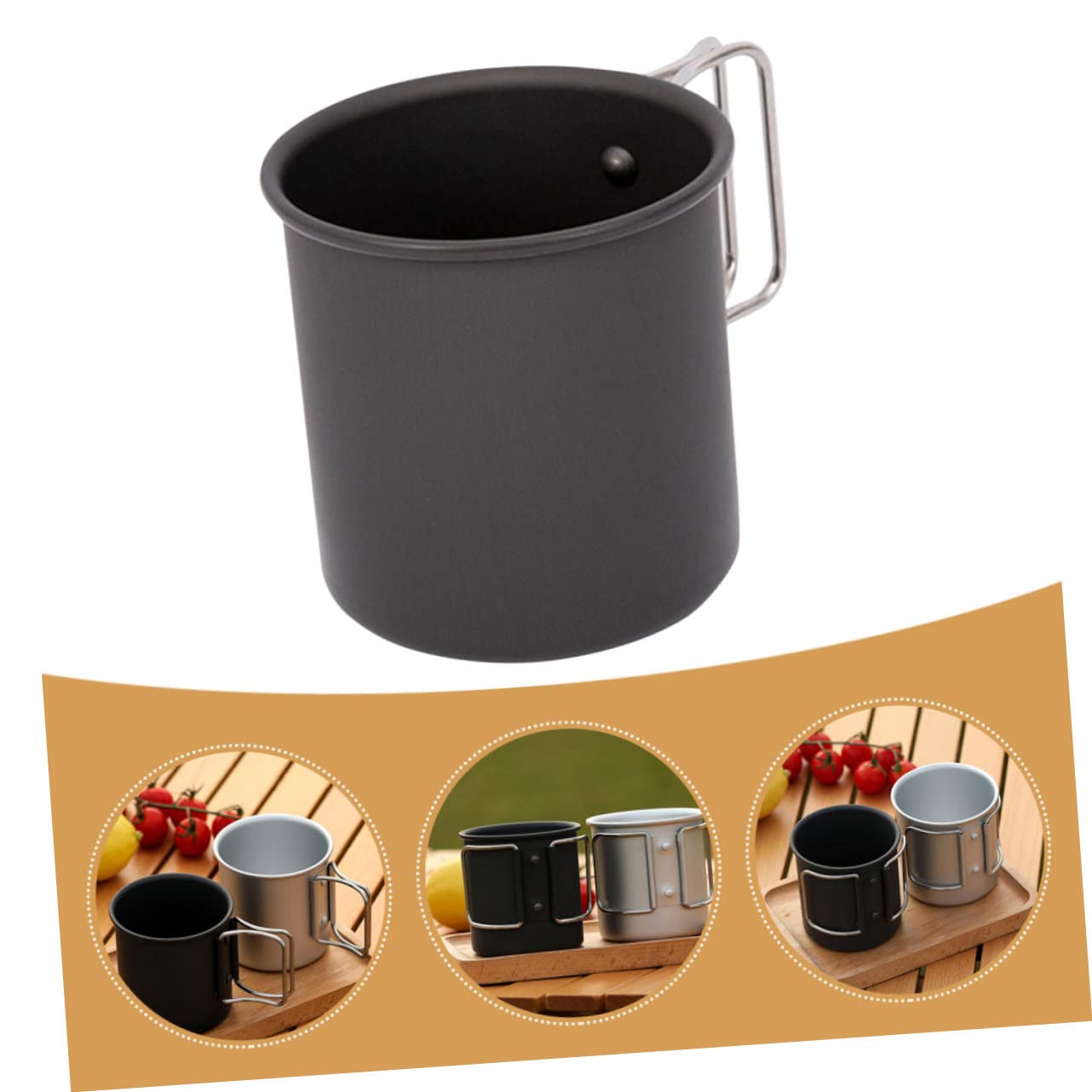 Toddmomy 4 Pièces Tasse à Eau Pliante Extérieure Tasses De Café Tasse De Pique-Nique Rustique Tasse De Camping Gobelet en Métal Tasses à Cocktails Acier Inoxydable Verre De Jus Pliable