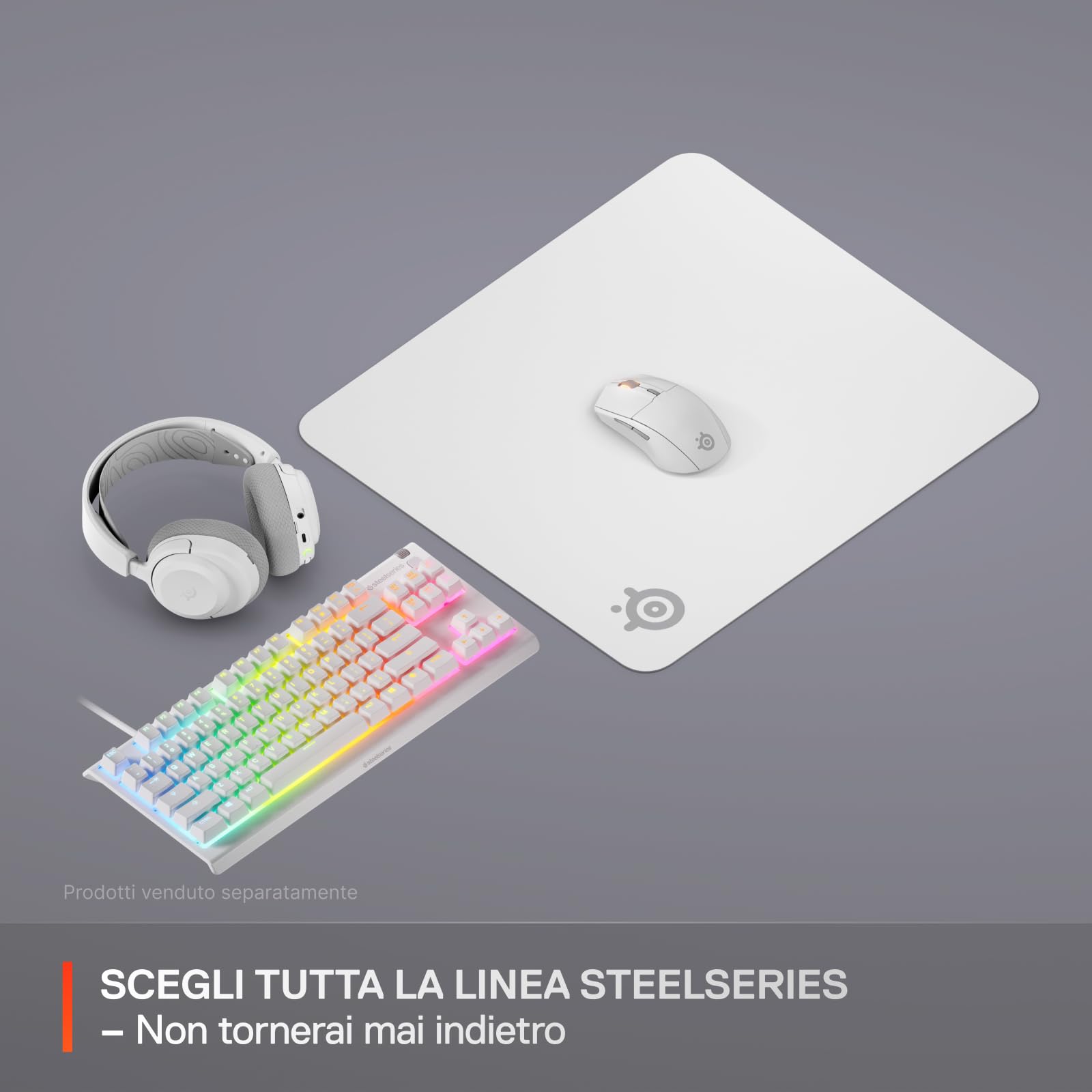SteelSeries QcK Mousepad Grande - White - Base in gomma siliconica no-slip - Tracking e stabilità top - Ottimizzato per sensori di gioco - 450mm x400mm - FPS, MOBA, RTS, MMO
