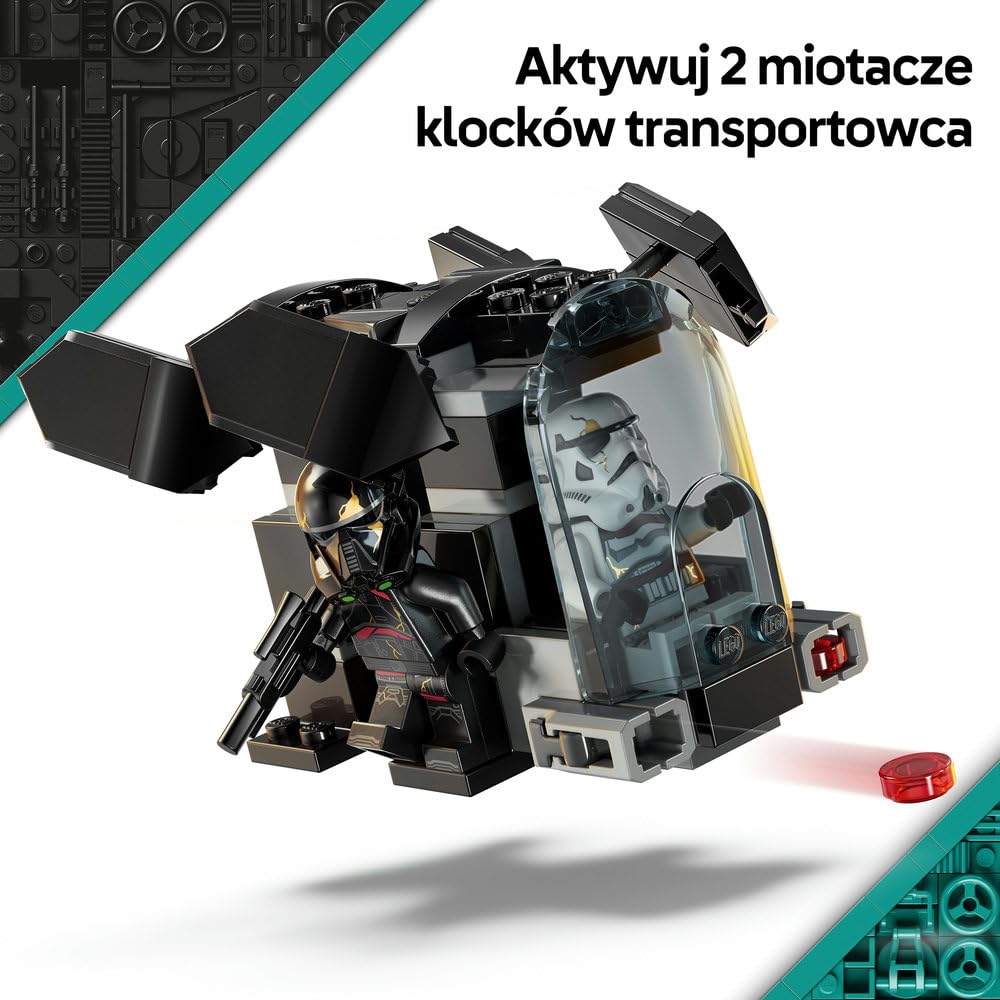 LEGO Star Wars Szturmowiec Śmierci i nocny szturmowiec — zestaw bitewny, zabawka konstrukcyjna dla dziecka do kolekcji, transportowiec i 4 postacie, prezent dla 6-latka, chłopca i dziewczynki 75412