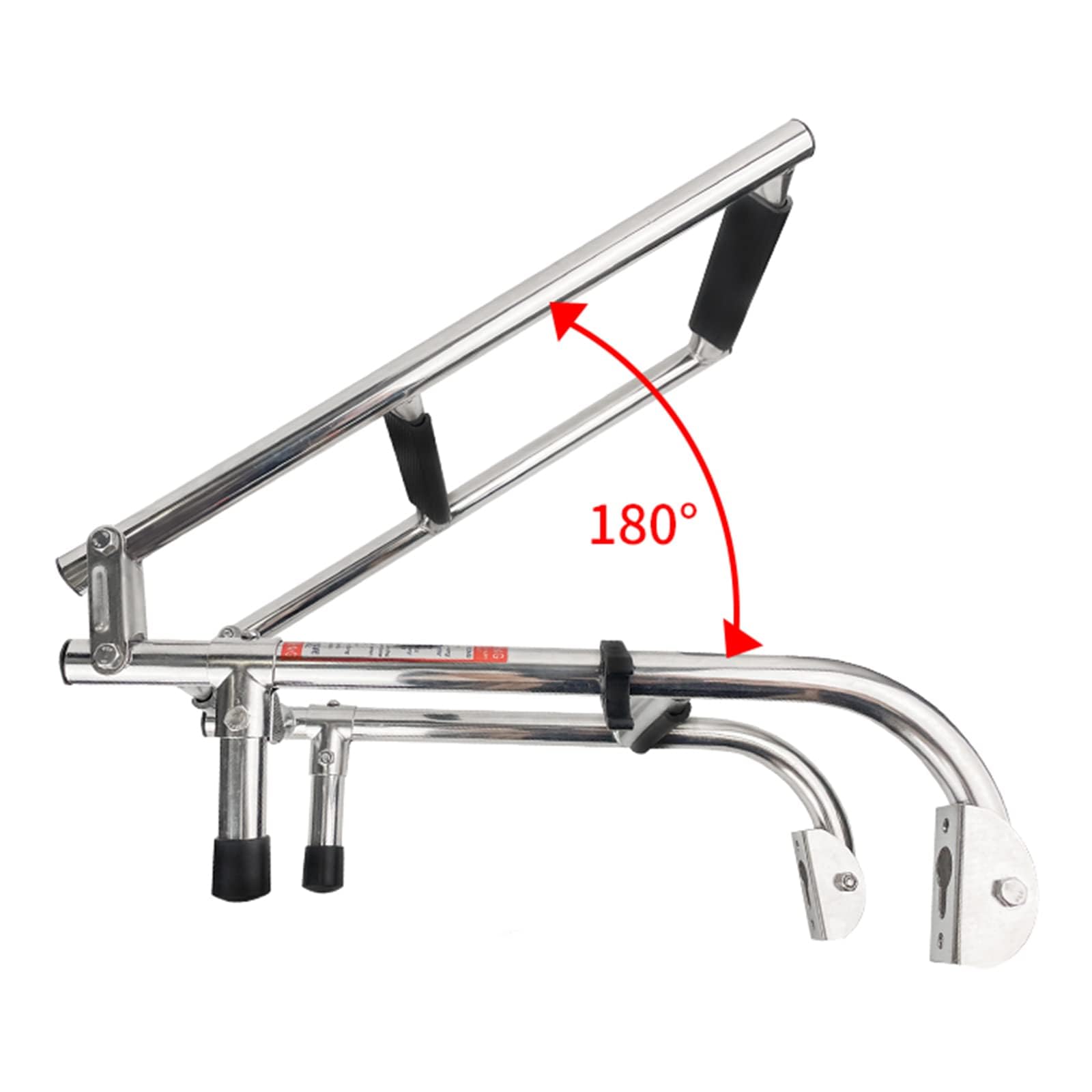 Échelle de bateau à 4 marches en acier inoxydable Échelle marine télescopique avec marche antidérapante, échelle de bain pliable pour bateaux, camping-car, yacht, piscine, pont, charge 200 kg/440 lb