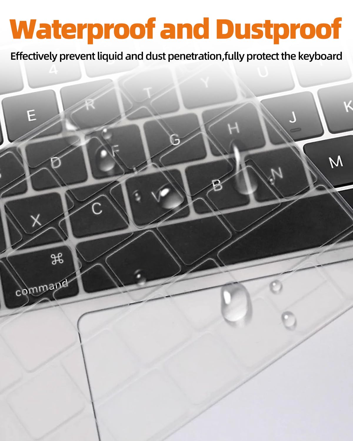 Copritastiera Ultrasottile per MacBook Air/Pro 13.6-16" M1-M4 EU Layout - TPU Chiaro | Accessori per tastiere Pellicola Protettiva Impermeabile Antipolvere,Design Ultrasottile