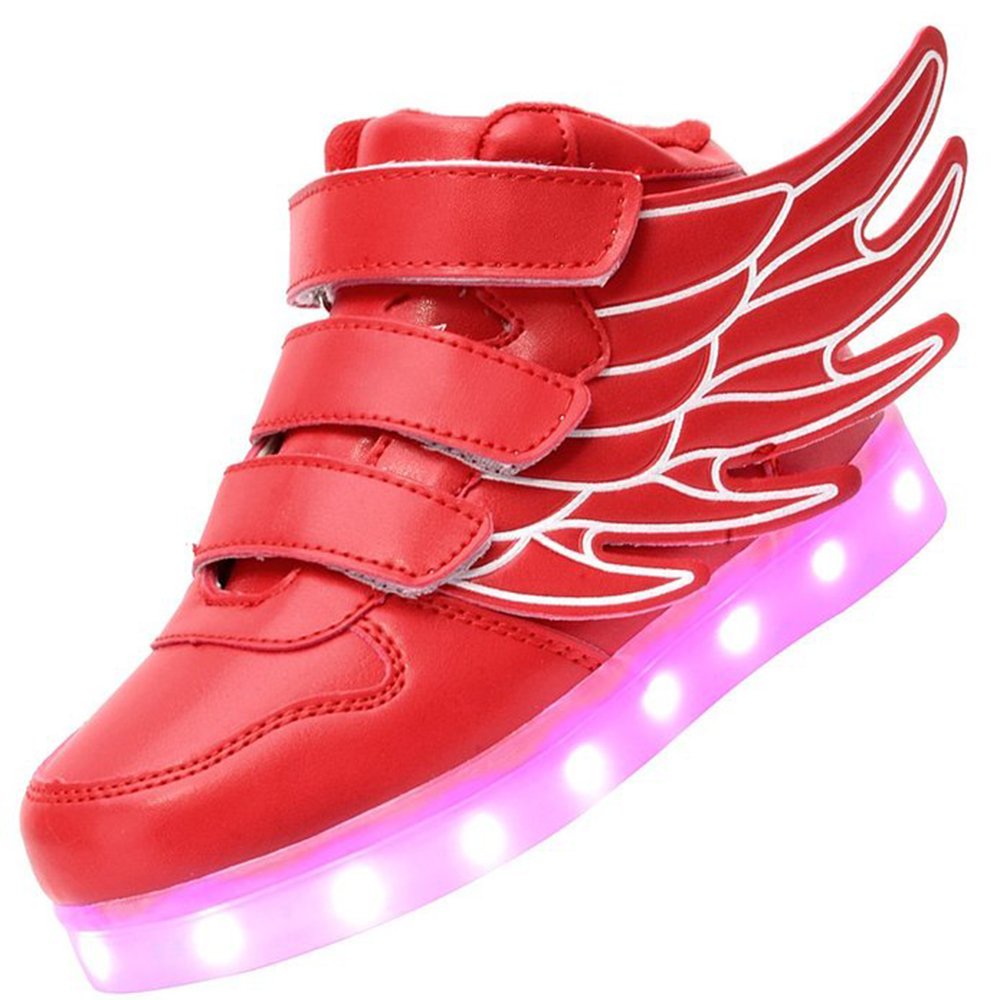 Little Big Kid boy USB Flashing LED Shoes Sneaker Red37