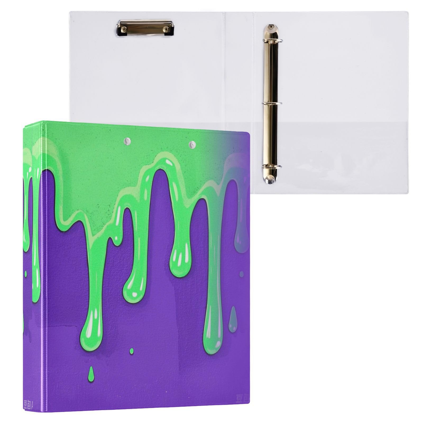 Raccoglitori da 1 e mezzo pollice per scuola stile gocciolamento verde viola
