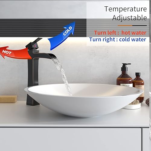 Miniatura 2 de BWE - Grifo de lavabo de bronce frotado con aceite sin desbordamiento y suministro de manguera, sin plomo, de una manija y un agujero, grifo de