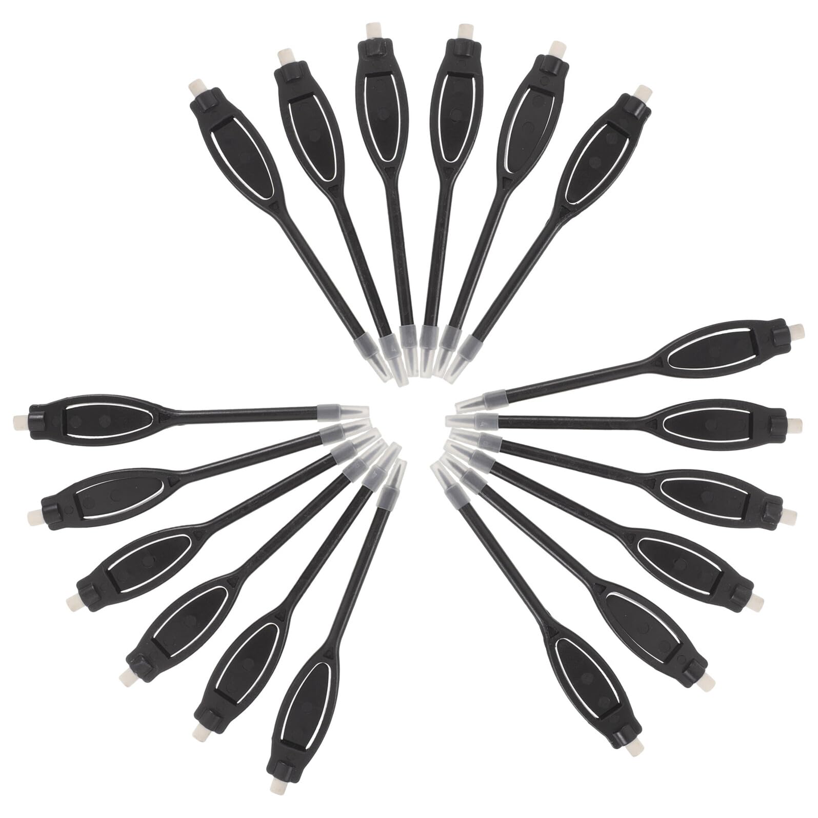 KALLORY Matite da Golf Set 20 Pezzi in Plastica Nera con Gomma e Clip