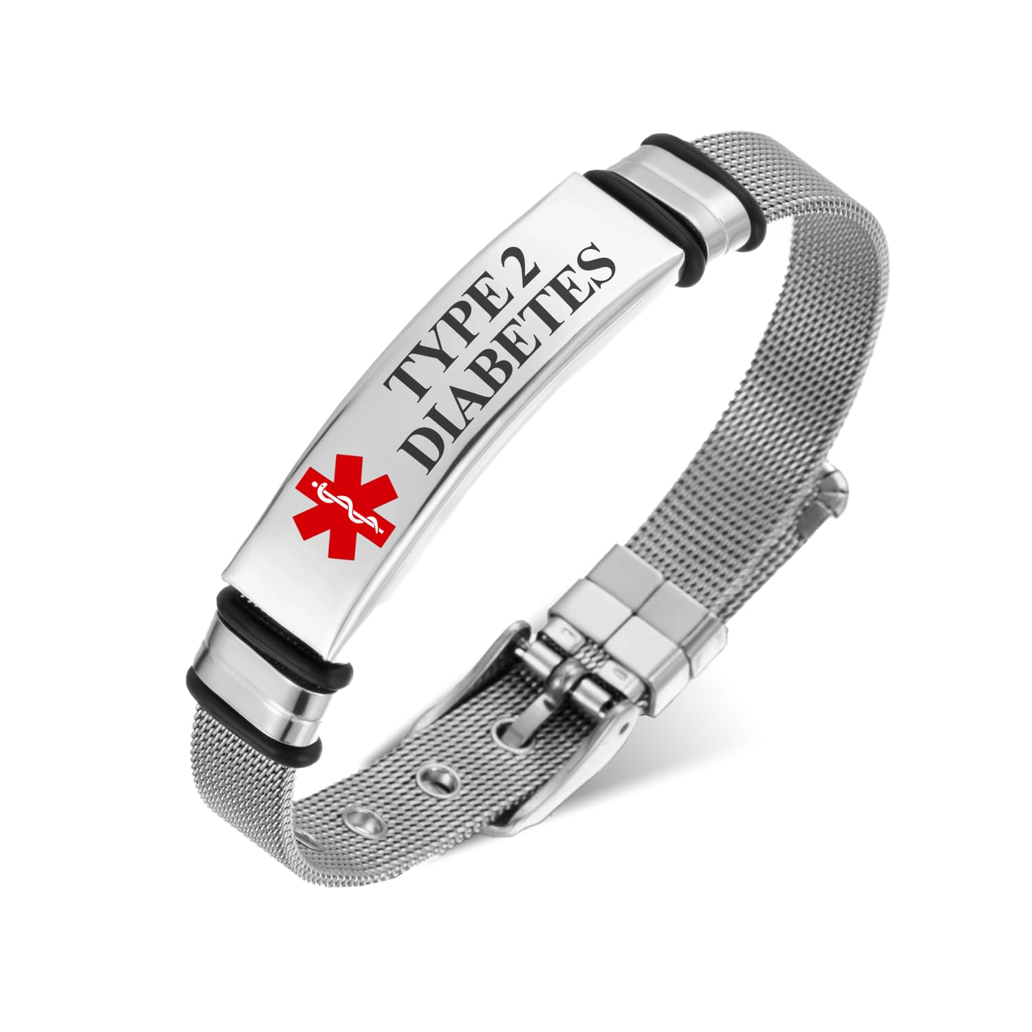 ARICHDUDE Medical Alert Bracelet for Women Men Medical Emergency ID Bracelet ID with Free Laser Engraving Stainless Steel