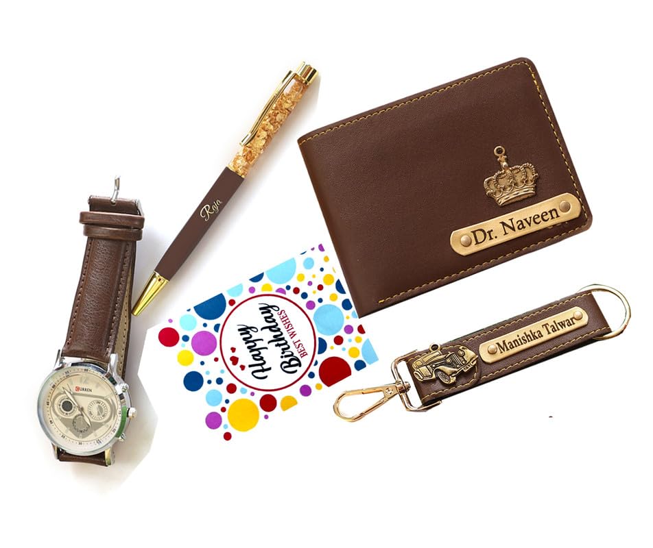 See full amazon price history chart for Saanvi Crafts Your Name Customized Mens Gift Hamper Set with Mens Wallet, Pen, Mens Watch and Mens Watch (Brown) Saanvi Crafts Your Name Customized Mens Gift Hamper Set with Mens Wallet, Pen, Mens Watch and Mens Watch (Brown) (B0D9W7YJNK) Amazon Price History, Amazon Price Tracker