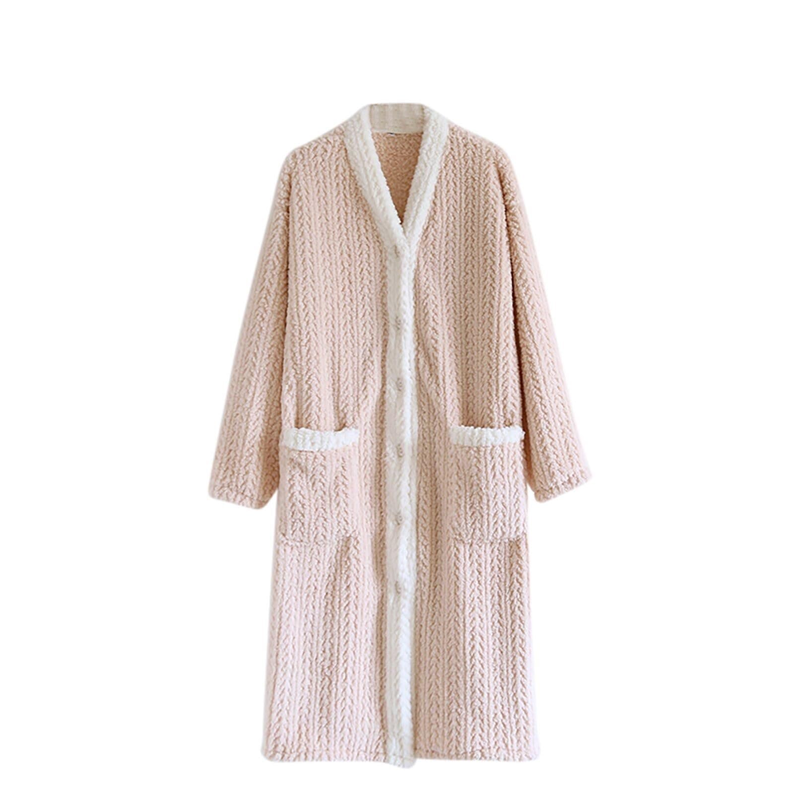 Robe polaire longueur genou for femme en peluche douce et moelleuse