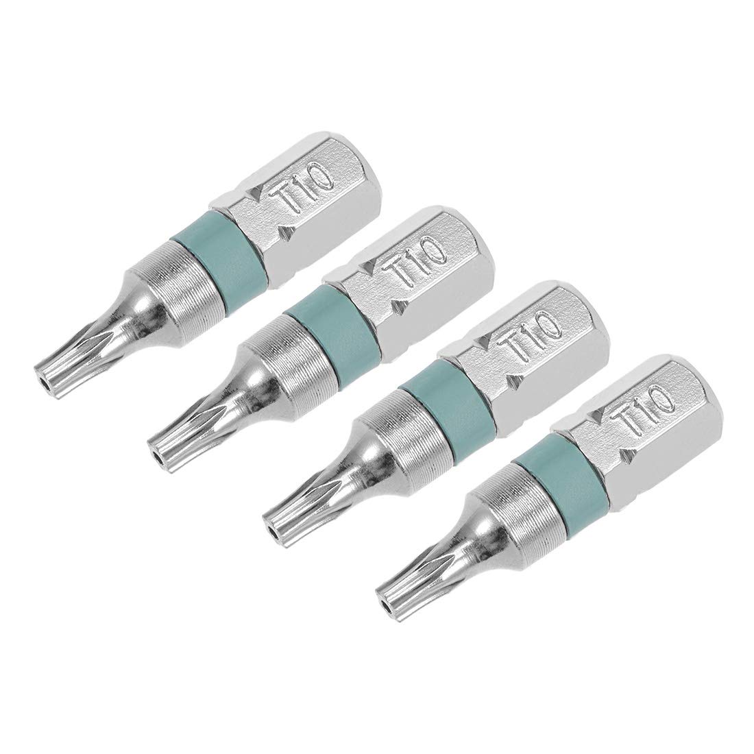 uxcell 4pcs 25mm Long 1/4" Hex Shank T10 Security Torx High Quantity Screwdriver Bits S2 High Alloy Steel