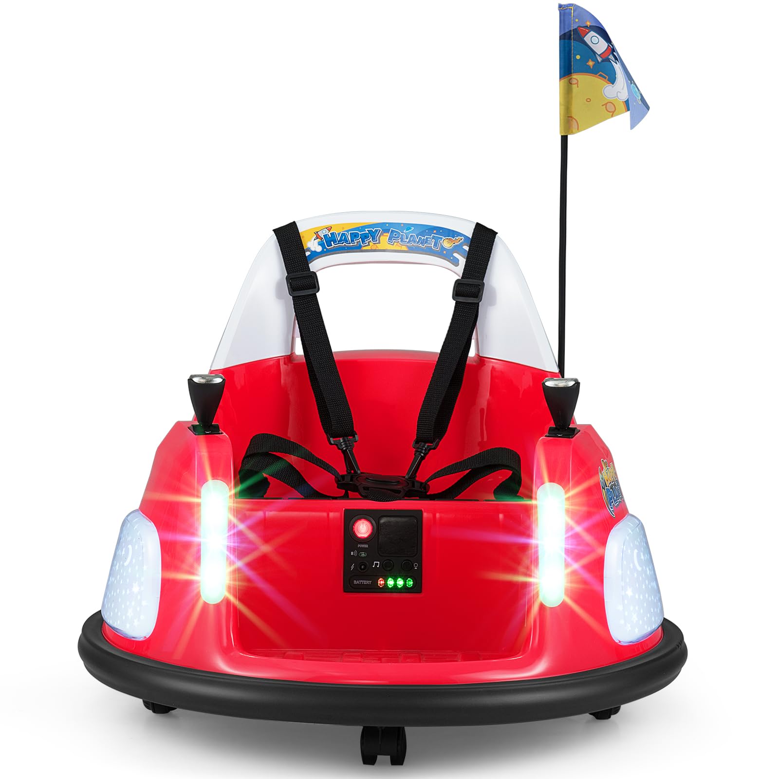 GYMAX 12V Kids Ride On Bumper Car, Toddler Electric Vehicle (Red)