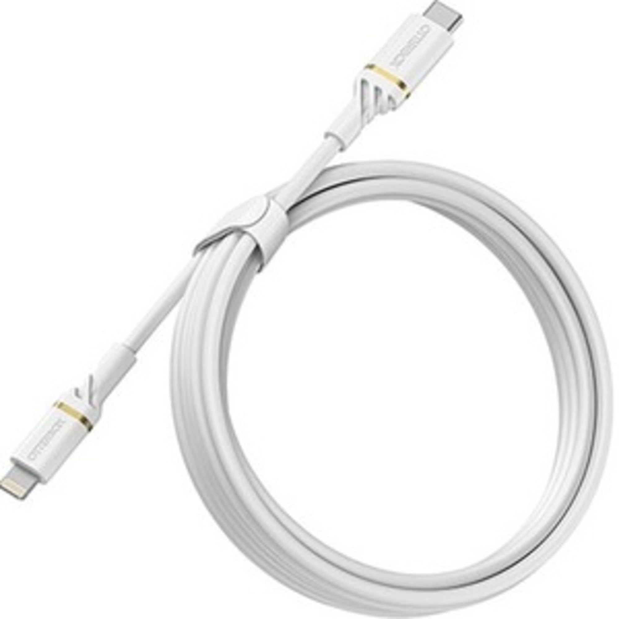 OtterBox cavo USB-C a Lightning, di ricarica Fast Charging ultra resistente per iPhone e iPad, certificato MFi, ultra robusto, testato per pieghe e flessibilità, 2M, Bianco