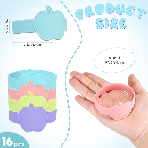 Miniatura 9 de Fuutreo 16 etiquetas para biberones para guardería, reutilizables, impermeables, de silicona, para botellas de agua, bandas de nombre, etiquetas de