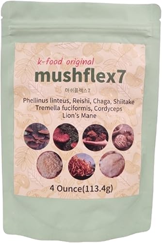 Suplemento en polvo de hongos K-Food 7 con Phellinus linteus, Red Reishi, melena de león, Cordyceps, Chaga, Shiitake, Tremella fuciformis,