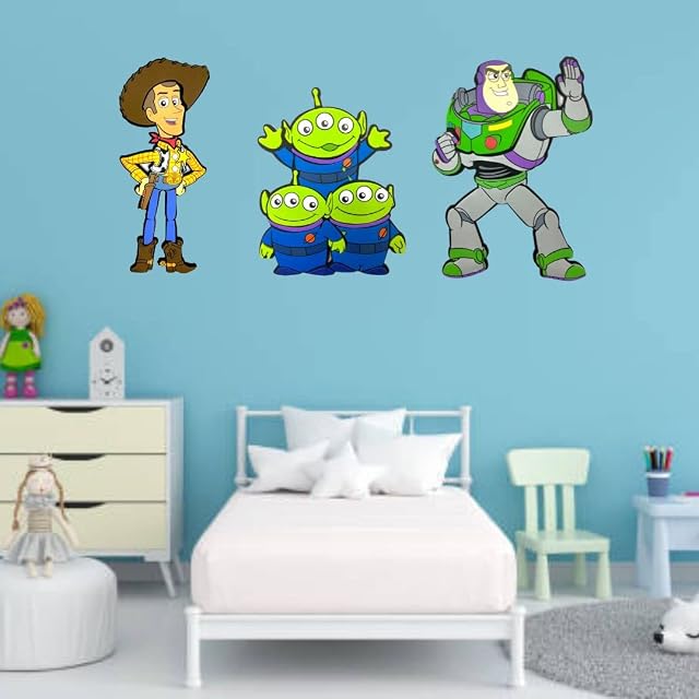 Toy Story Wall Stickers 3D Kids Bedroom, Green