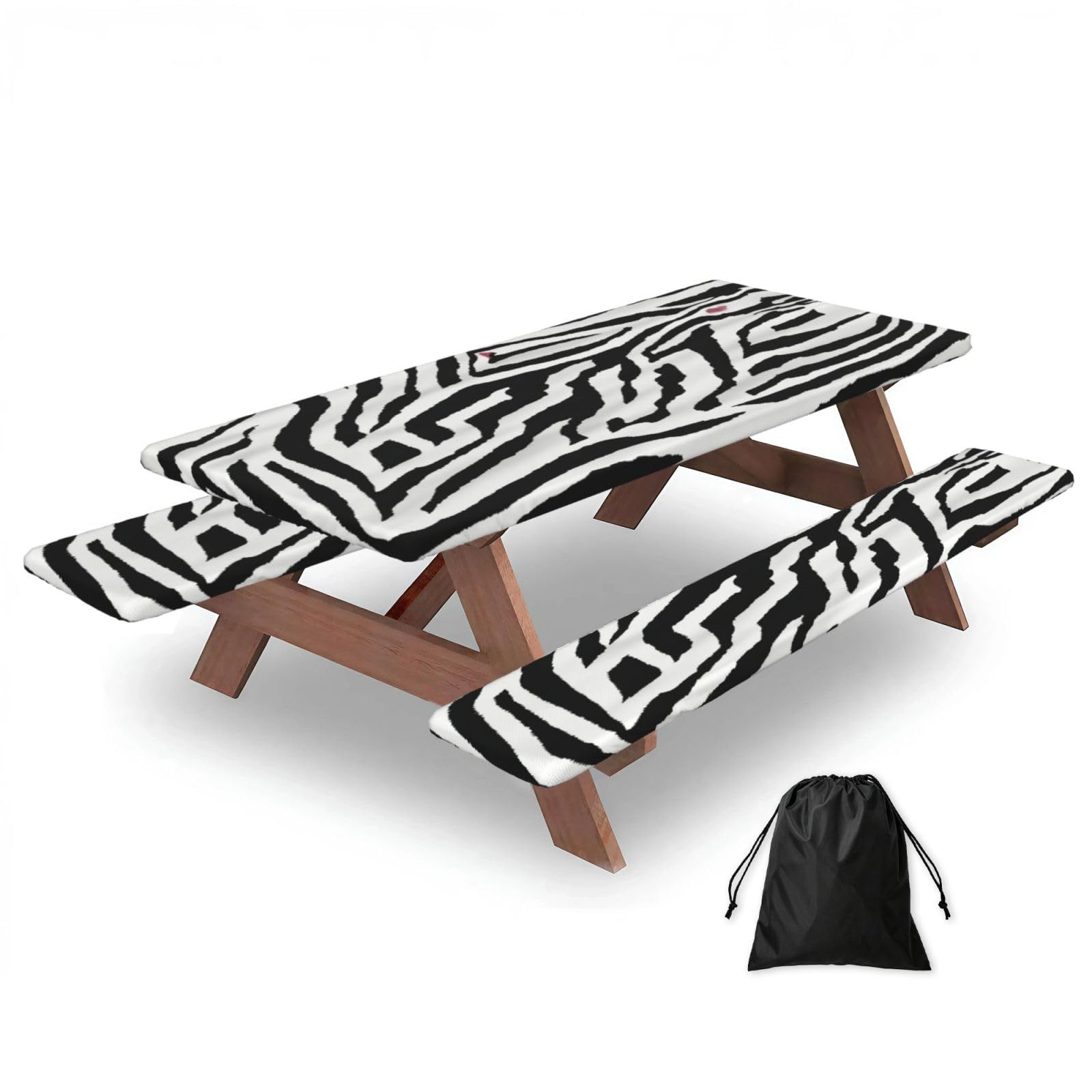 AYYQWE Zebra Print Print Picnic Table Bench Cover Outdoor Garden Party Decor Daily Accessory Gift