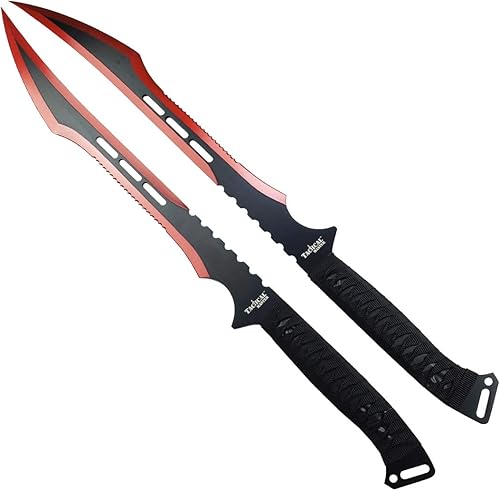 Miniatura 9 de Tactical Master juego de 2 machetes tácticos de 27 pulgadas  68.58 cm., espada ninja, espada doble Katana Full Tang para colección, regalo,