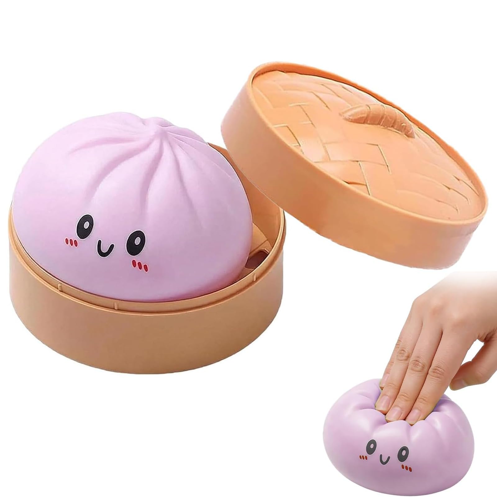 Dumpling Squishy, Giant Mystery Squishy Dumpling Toy FidgetSensory Stress Ball, Cute Steamer Bun Design, Cute Anxiety Relief FidgetToy,Soft Squeeze Decompression Dough for Adults Teens(Purple) — image 1