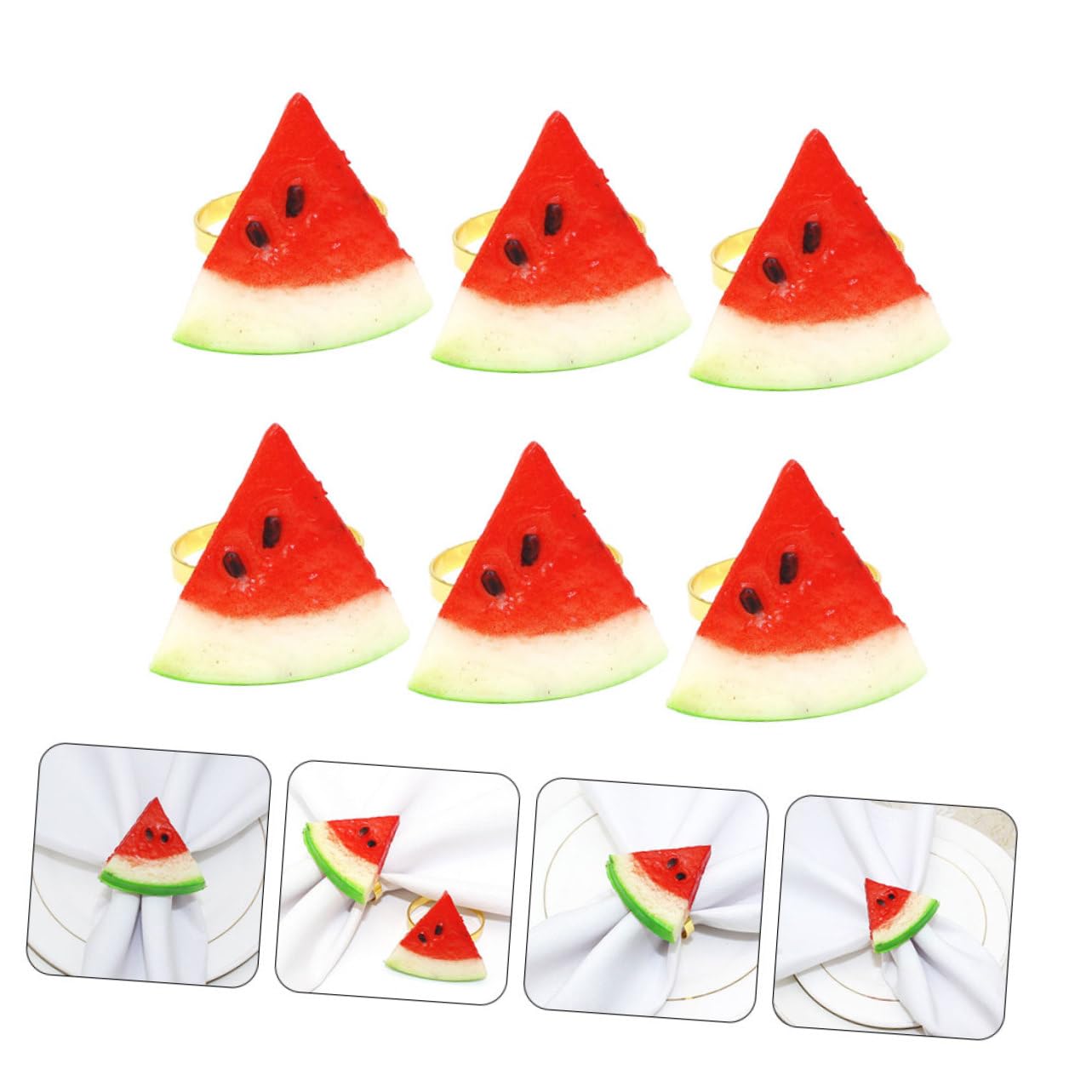 Alipis 12stücke Wassermelonen-Napkin Dekorative Serviettenringe Für Hochzeiten Partys Und Familienessen Leicht Und Einfach Zu Reinigen