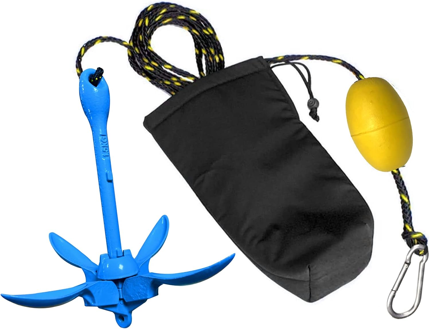 Marine Kayak Anchor Accessories Kits 1.5kg/3.5 lbs Portable Buoy Kit Canoe Raft Boat Sailboat Fishing with Rope Complete