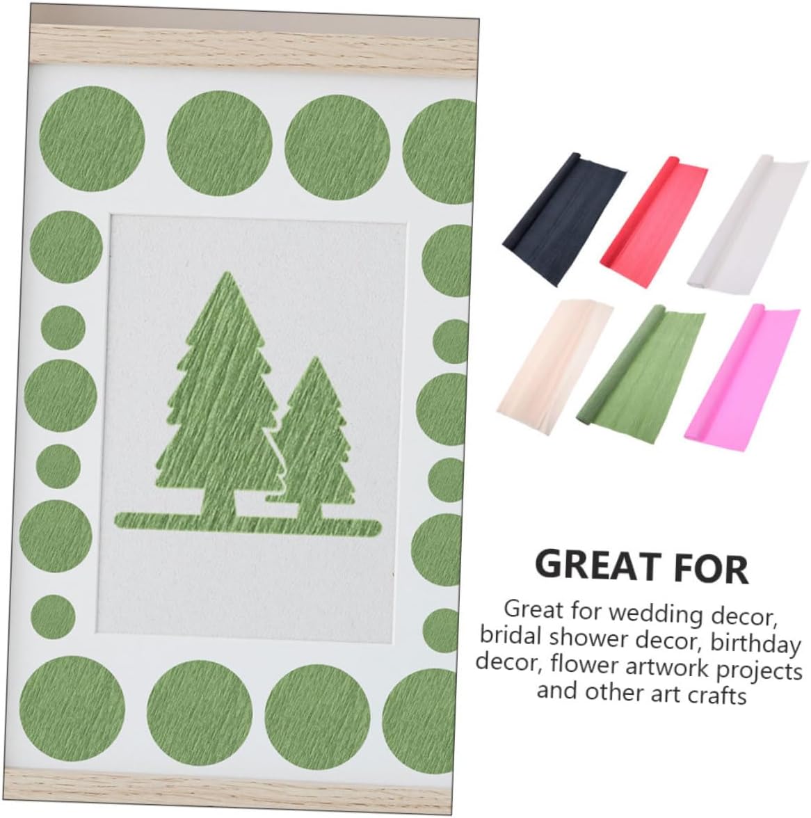 BATHVEVE 6 Rolls Floral Crepe Paper DIY Craft Wrapping Sheets 50x250cm 180g for Flower Bouquet Wedding Birthday Party Decoration