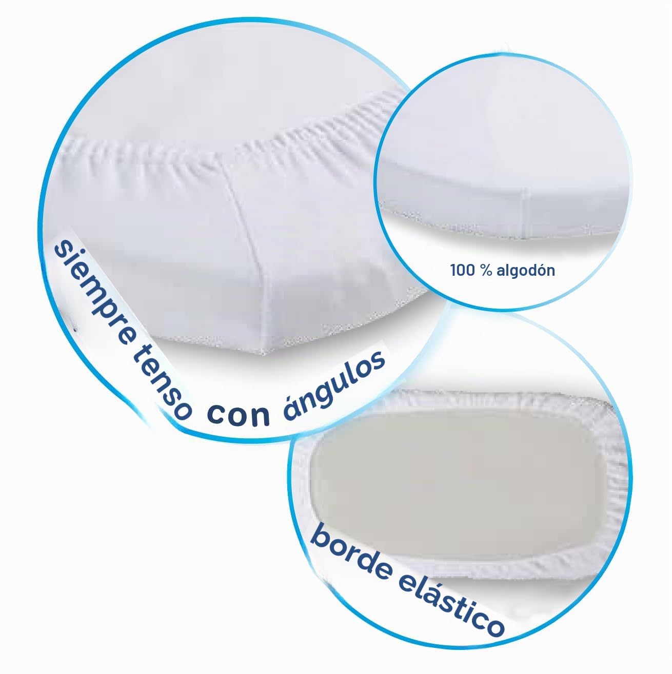Juego de 3 sábanas para Cuna Bordadas + sábana Bajera con Gomas y Funda de Almohada. Apto para cunas Maxi, Next TO ME, Lado de la Cama