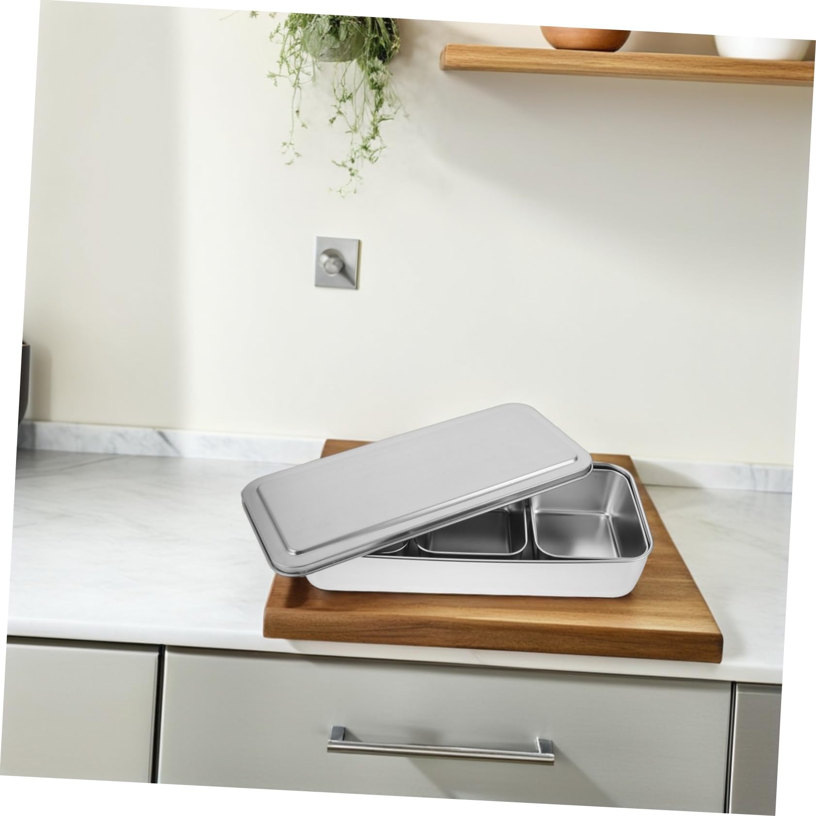 ULTECHNOVO Gewürzbox Fach mit Deckel Rostfrei Platzsparend Auslaufsicherer Behälter für Salz Pfeffer und Gewürze Frischeerhaltend Für Küche und Gastronomie