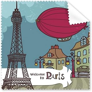 Paris Airship France Eiffel Tower Landscape Cleaning Cloth Phone Screen Glasses Cleaner 5pcs