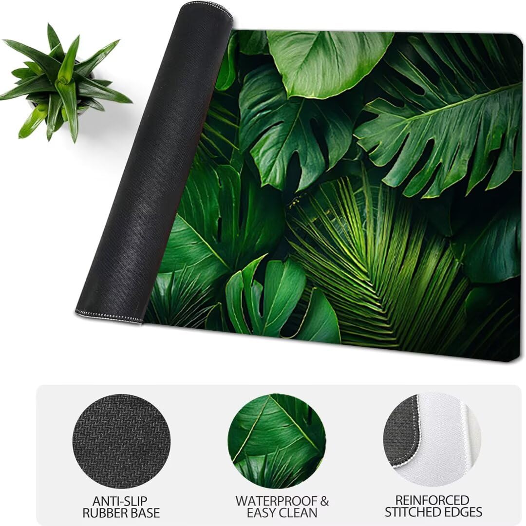 Fabryczna podkładka pod mysz do gier XXL zielona, podkładka pod mysz XXL - 1400 x 600 x 3 mm, podkładka pod mysz matowa, bardzo duża tkanina na biurko dla graczy, antypoślizgowa podstawa, dla graczy