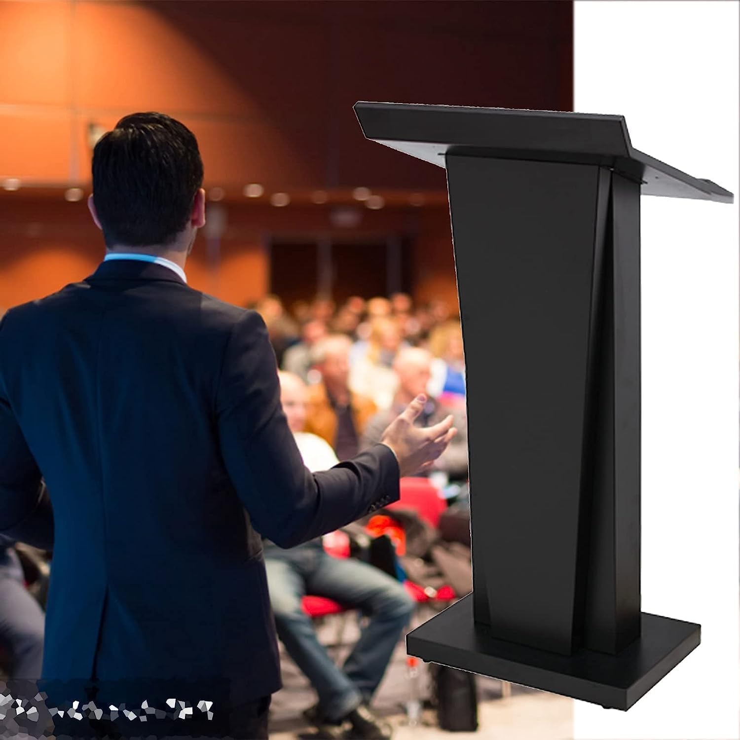 Podest Konferencyjny StojąCy Przenośny Stojak Na Podium Metalowe Mównice Ambona Kościelna Biuro W Klasie Nauczyciela MóWnica Konferencyjna(White)