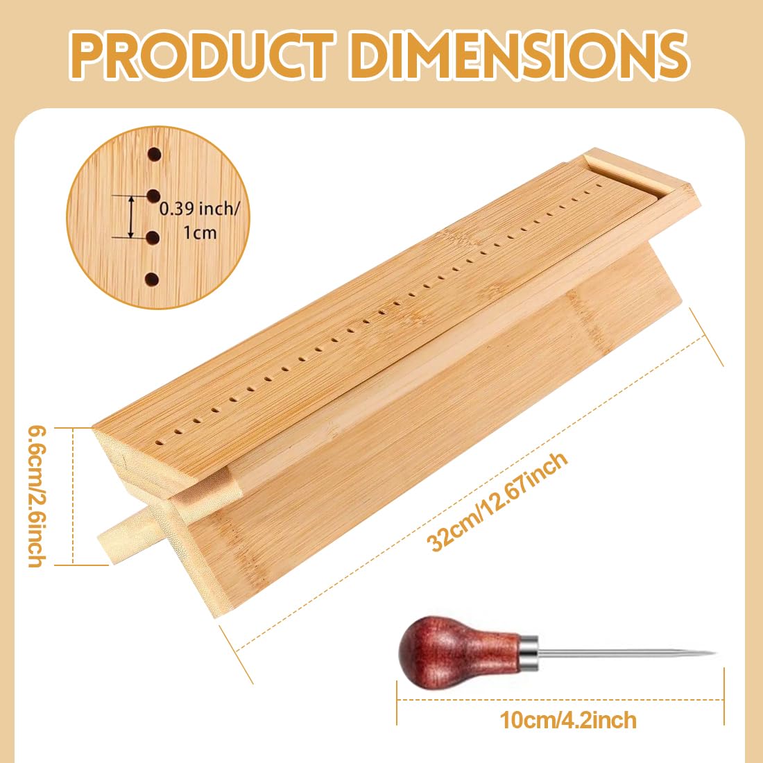 Set di Rilegatura in Legno con Punzoni – Strumenti Precisi per Quaderni DIY, Agende, Riviste e Brochure, Kit Portatile per Carta, Tessuto, Pelle e Artigianato, Facile da Usare a Casa o in Laboratorio