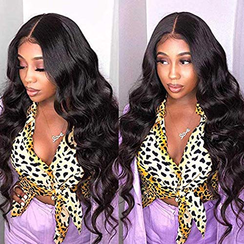 Gracelength 9A Remy Brazilian Virgin Body Wave Hair 3 Bundles with Closure (16/18/20+14 Inch Three Part,Natural Black) U