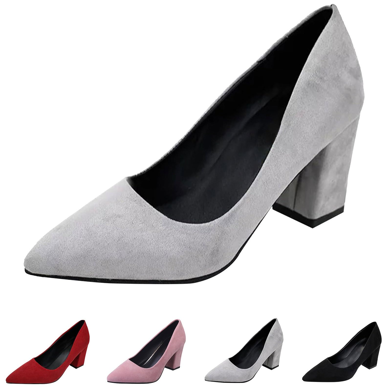 Women's High Heels Pumps 2025 Office Formal Work Pumps Mid High Heel Court Shoes Women’s Heels Low Heels Shoes Evening Party Wedding Bridal Heeled Courts Shoes Party Shoes for Women