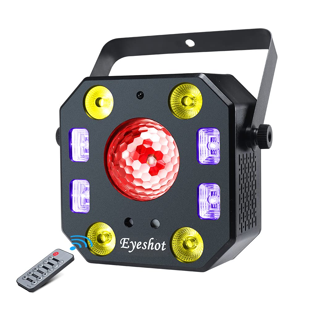 Eyeshot 5 in 1 Stage & Disco Light with Magic Ball, Led Par Light Pattern, Strobe & UV Effect, Remote & DMX Control for Stage, DJ, Wedding & Church Parties