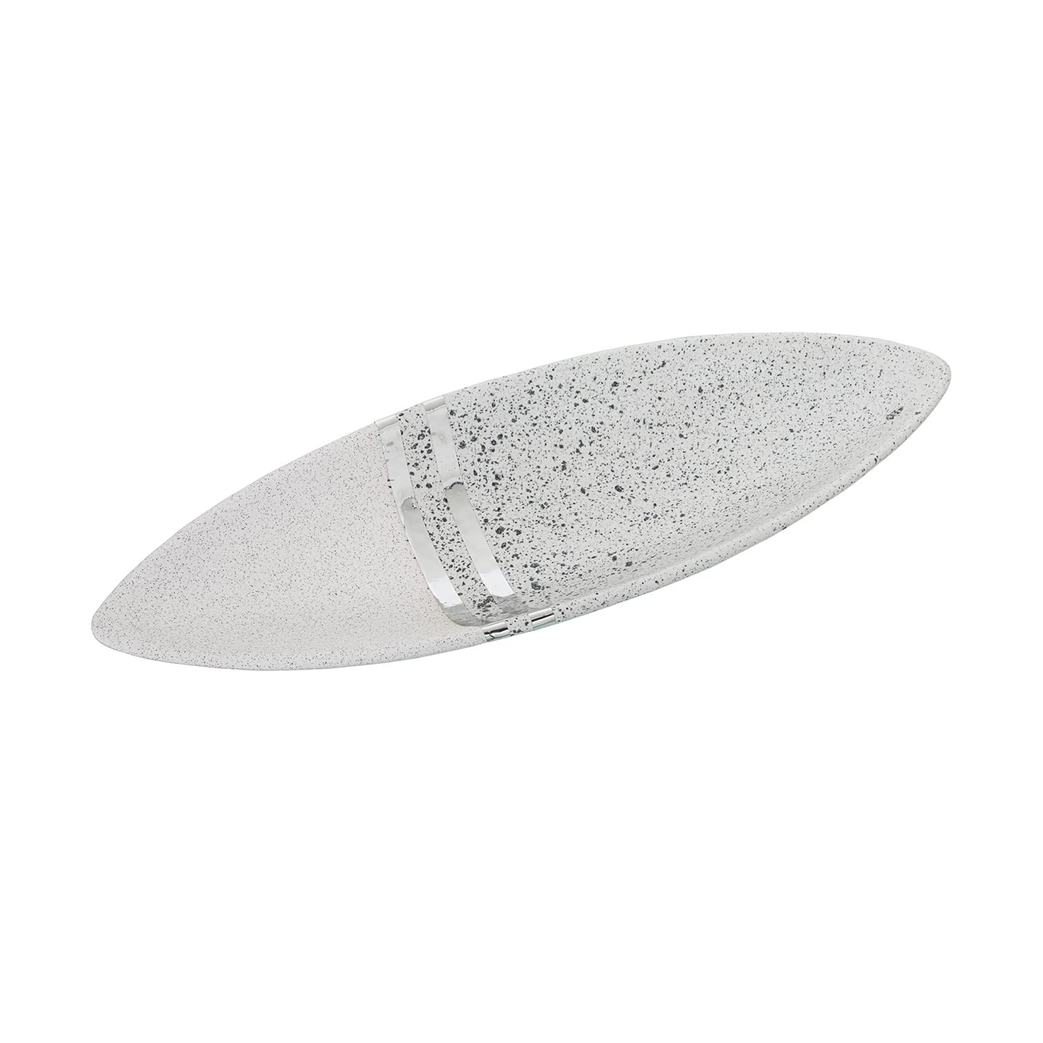 Plat de présentation céramique blanc argent anti-rayures