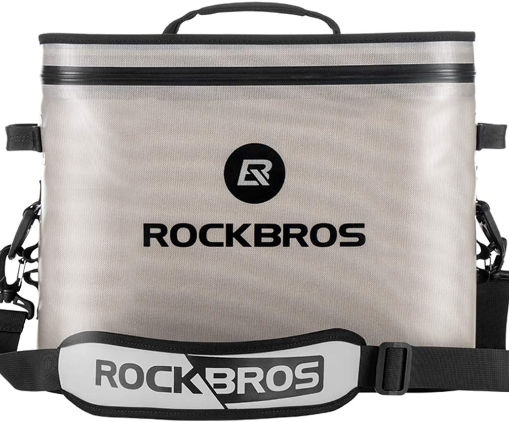 Rock BROS Soft Cooler 30 Can Insulated Leak Proof Soft Pack Coolers Waterproof Soft Sided Cooler Bag for Camping, Fishing, Road Beach Trip, Golf, Picnics
