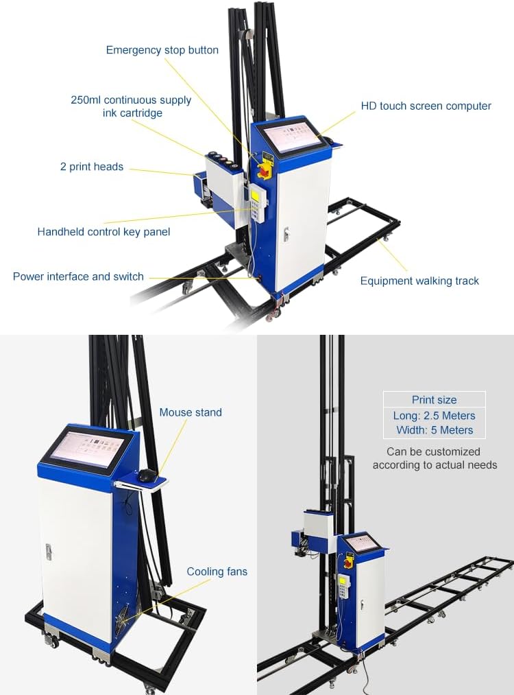 3D Wall Painting Outdoor Indoor Machine HD Automatic Vertical Inkjet Printer