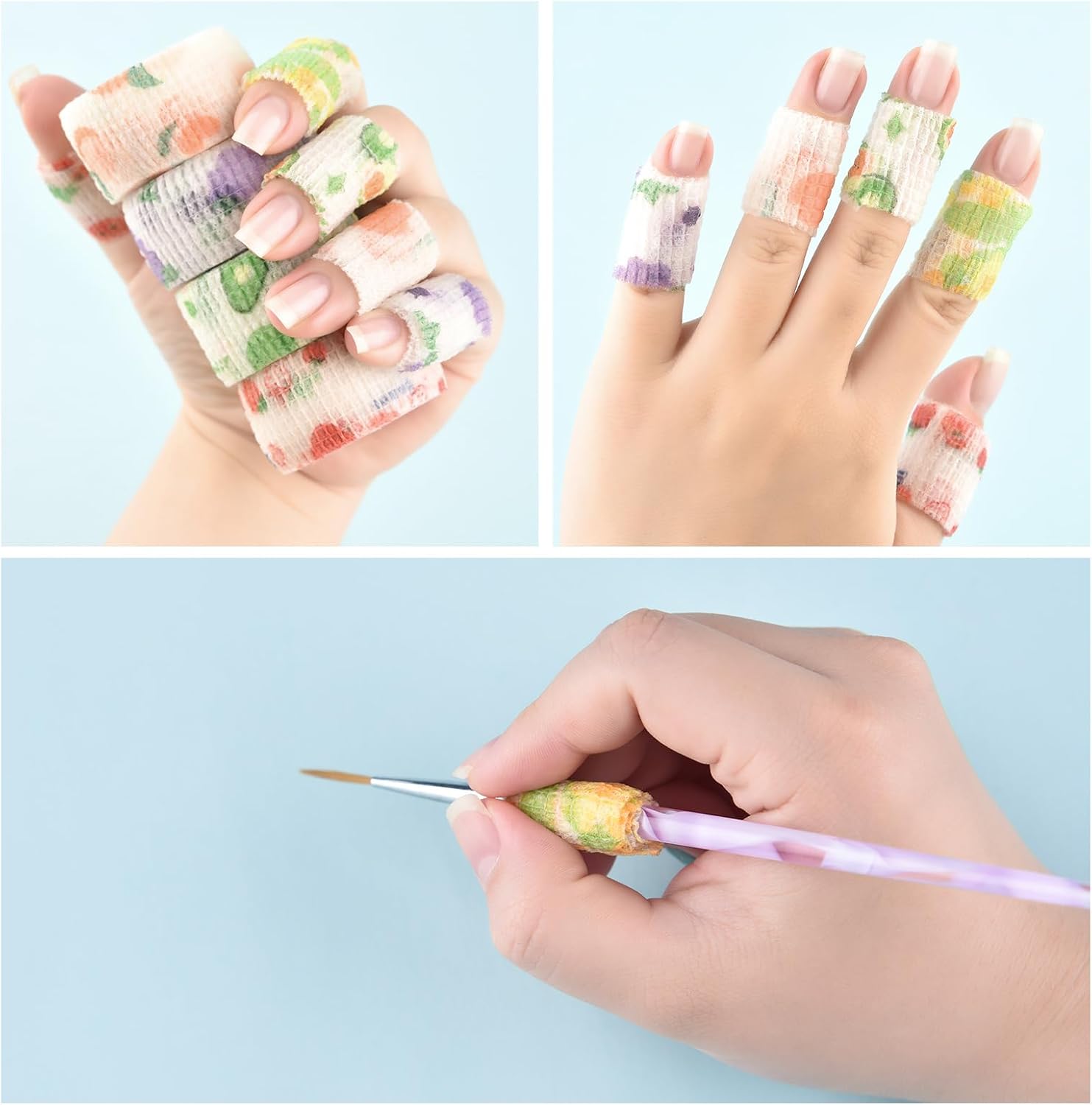 10 Rolls Self Adhesive Bandage Wrap Elastic Cohesive Bandage Cute Colorful Fruit Vet Tape Wrap for Athletic Sports Finger Wrist Ankle (10 Rolls-Geometry)