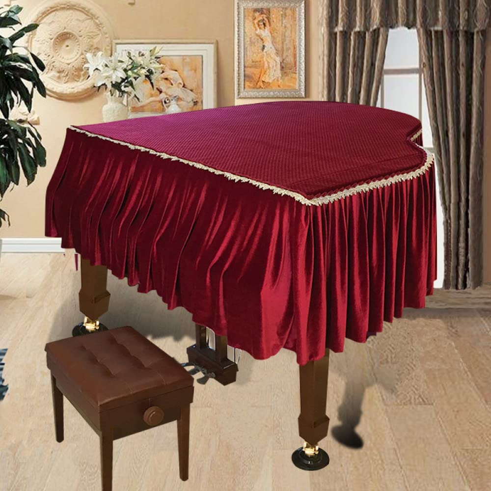 LekLai Copertura per Pianoforte Copertura per Pianoforte a Coda Panno per Pianoforte Antipolvere Mezza Copertura Copertura per Pianoforte Di Lusso Leggero Copertura in Tessuto per Pianoforte Semplic