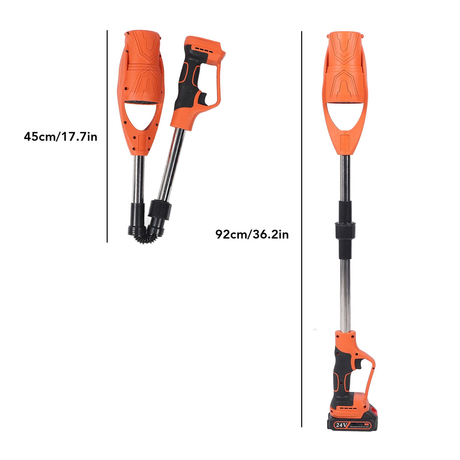 Soffiatore per foglie elettrico senza fili ABS Soffiatore per foglie portatile pieghevole alimentato a batteria con batteria da 1500 mAh e caricabatterie per prato, patio,