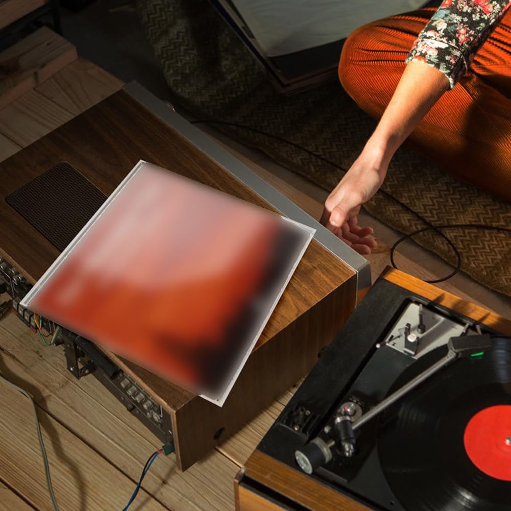Supporto da parete in vinile acrilico trasparente, 32,5 x 32,5 cm, per LP Vinyl Records Display Box per conservare riviste e documenti