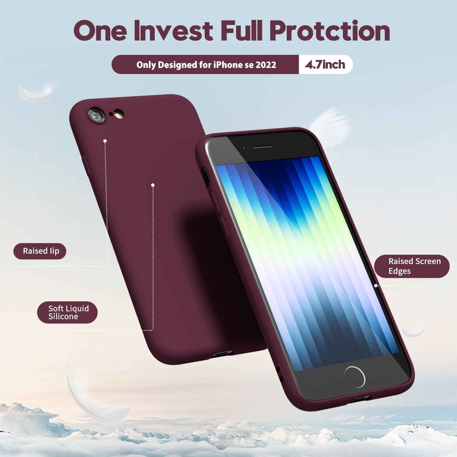 oakxco for iPhone 17 Pro Max Phone Case Liquid Silicone, Cute Thin Slim Grip Soft Rubber Gel for Women Men, Smooth Matte TPU Plain Solid Color Girly Simple Case with Camera Cover, Light Pink — view 804