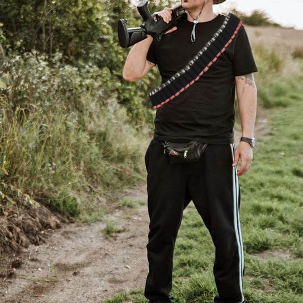 MUCHER Cintura per cartucce 27 fori Berentzen Knocker Portacinture 130cm Cintura per cartucce di grappa Cintura per Jägermeister, grappe, addio al celibato, regalo di festa, Carnevale